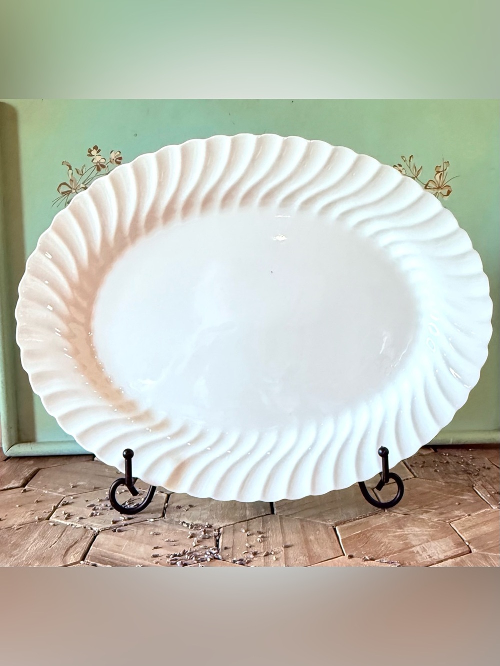 Vintage Johnson Brothers Snowhite Regency 14” Ironstone Platter, White